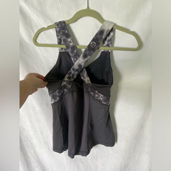 Lululemon Push Ur Limits Tank Coal/Black Roses sz 6 - Picture 4 of 7